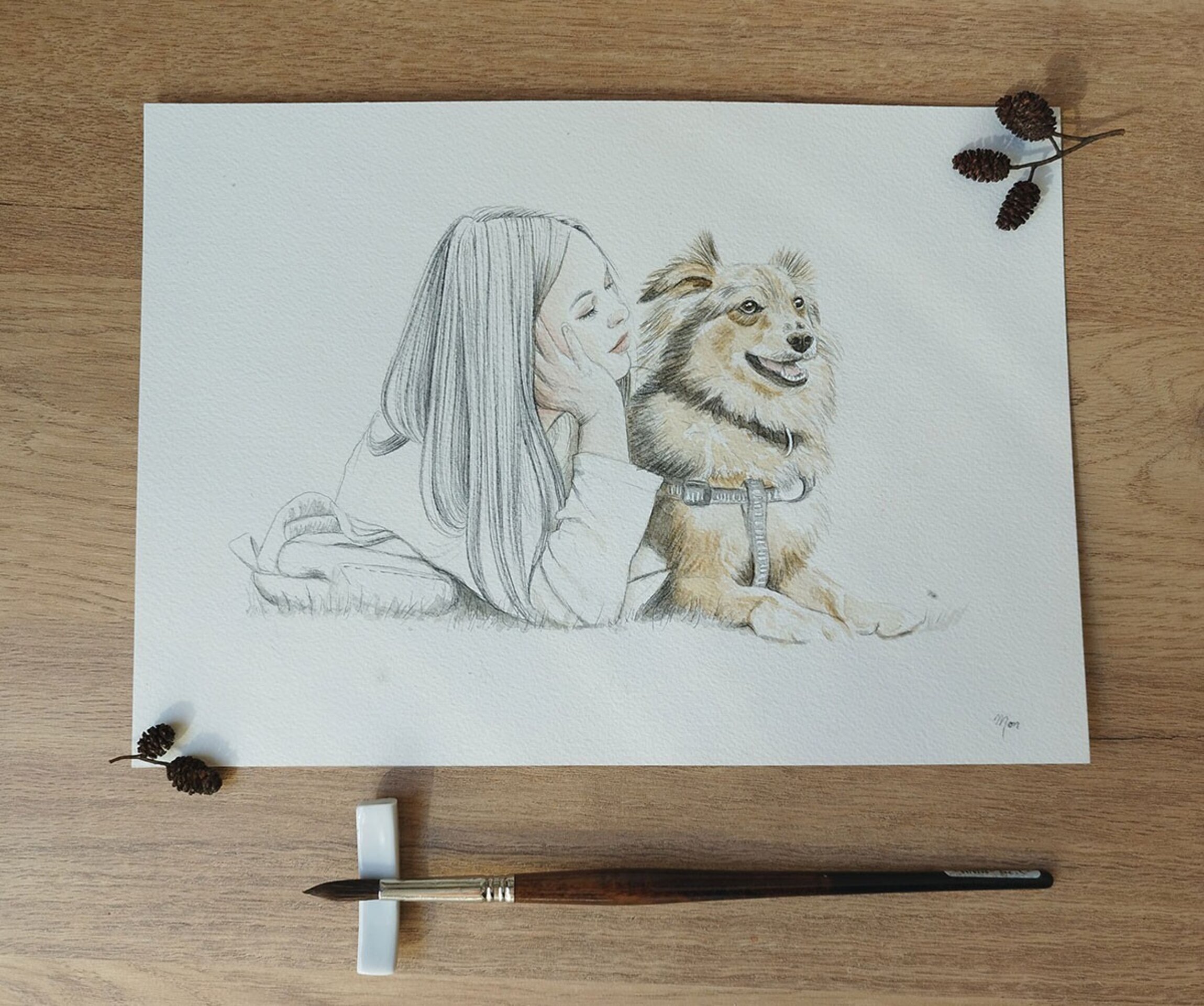 Retratos GRAFITO y lápiz de personas y/o mascotas - 4